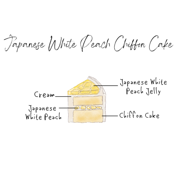 [9月/自取] Japanese White Peach Chiffon Cake (serves 4-5 people)